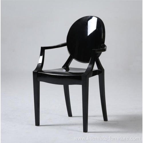 Foshan stackable armrest acrylic ding ghost chairs